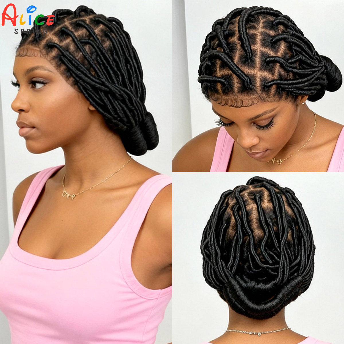 Synthetic Braided Wigs For Black Women - Синтетические парики Bantu с косами, полностью