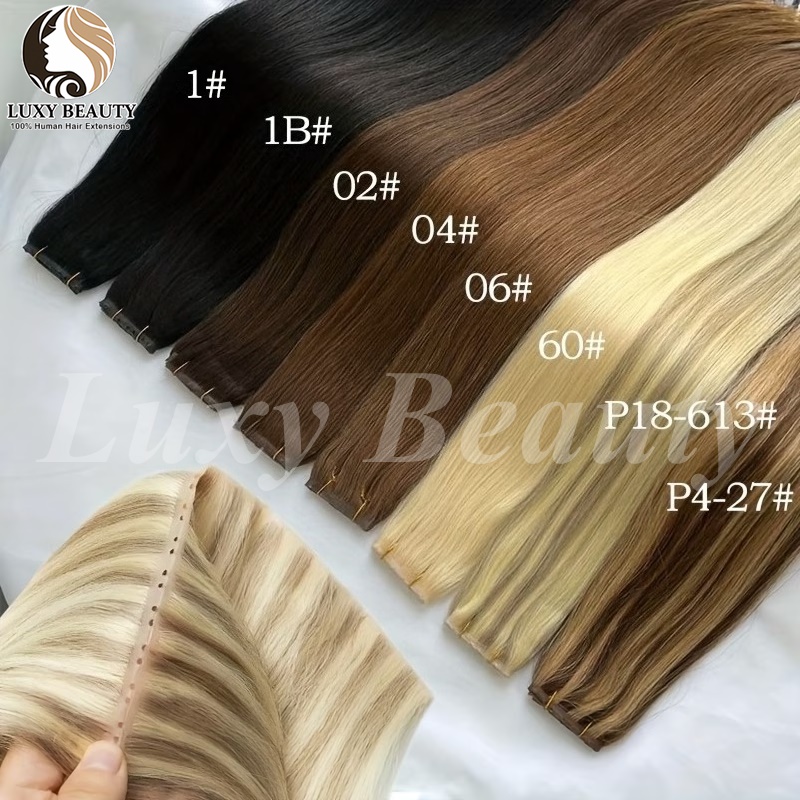 Invisible Tape In Extensions Real Hair - Натуральные прямые невидимые трессовые накладные пряди
