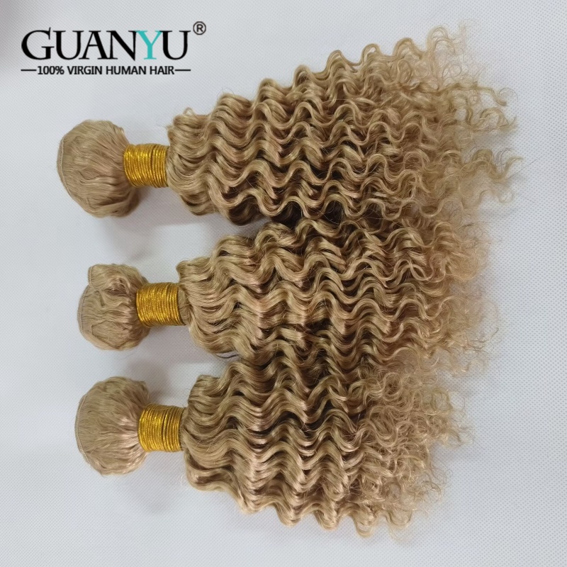 Deep Wave 3 Bundles With Closure - # 27 Медовый блондин Глубокая волна