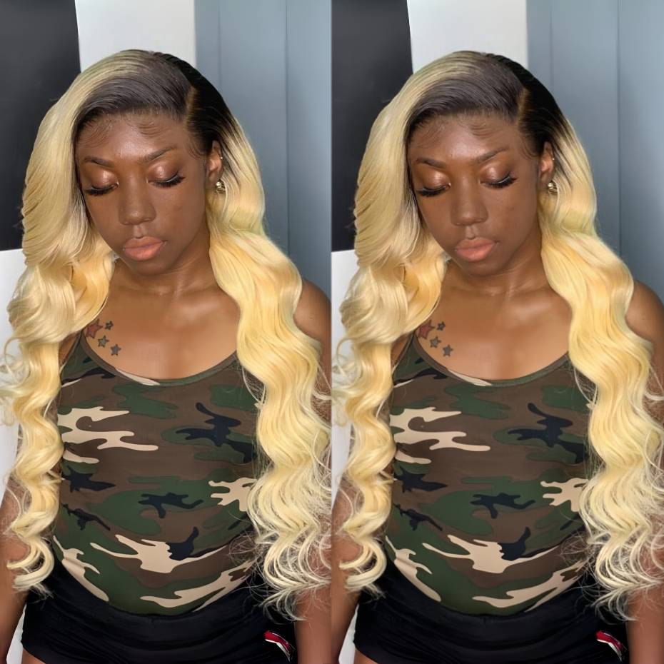 613 Blonde Body Wave Lace Front Wig - Парики из натуральных волос 1B 613
