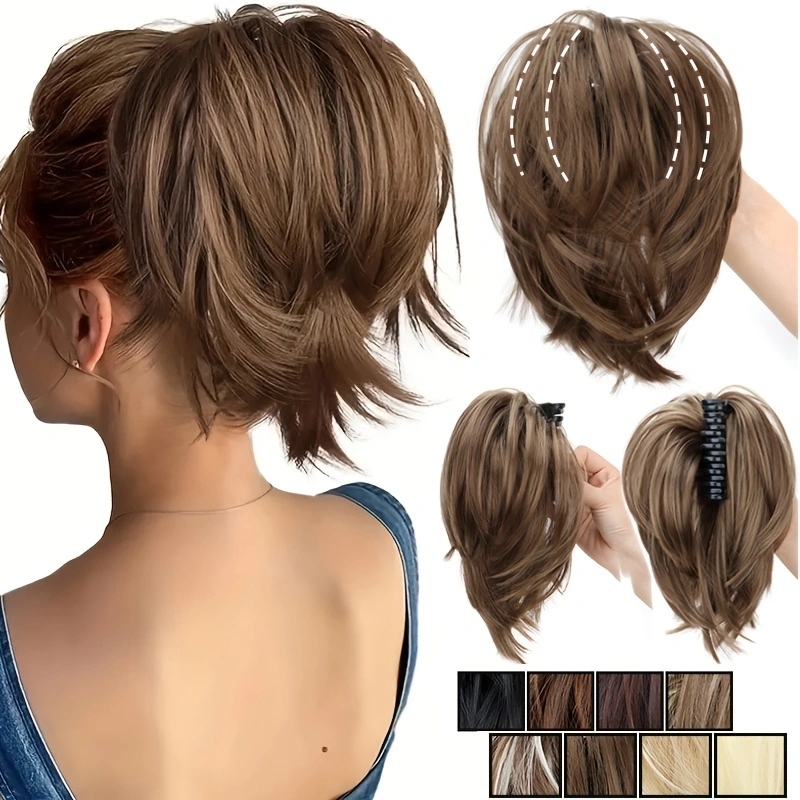 Claw Clip Messy Bun Hair Piece - WIGSIN синтетические резинки для волос в