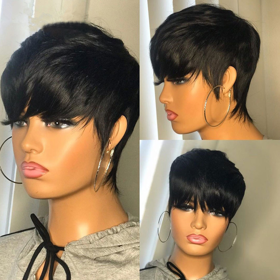 Короткие парики из натуральных – обзор и цена Short Pixie Cut Wig Human Hair Cheap