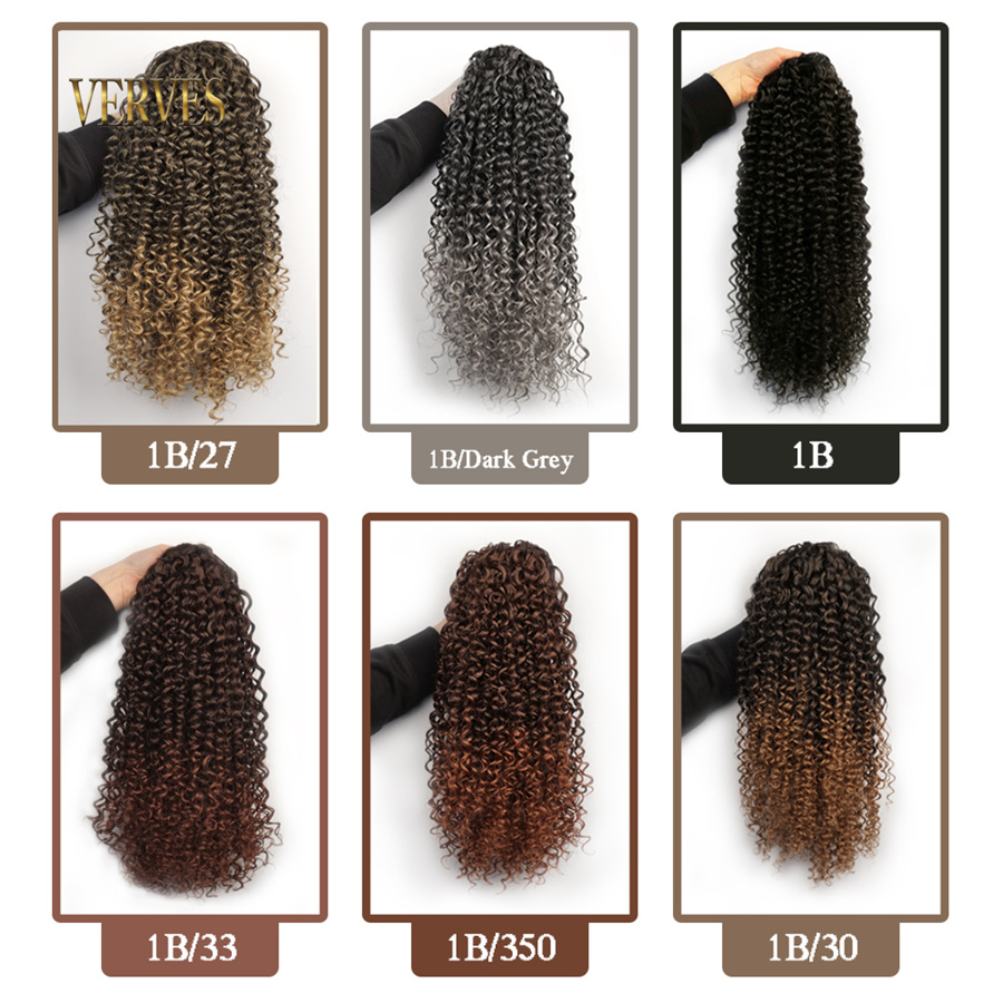 VERVES синтетические накладные – обзор и цена Drawstring Afro Curly Puff Ponytail