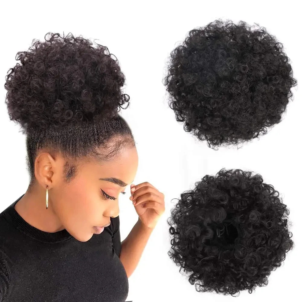 Удлинитель для хвоста с завязк – обзор и цена Drawstring Afro Curly Puff Ponytail