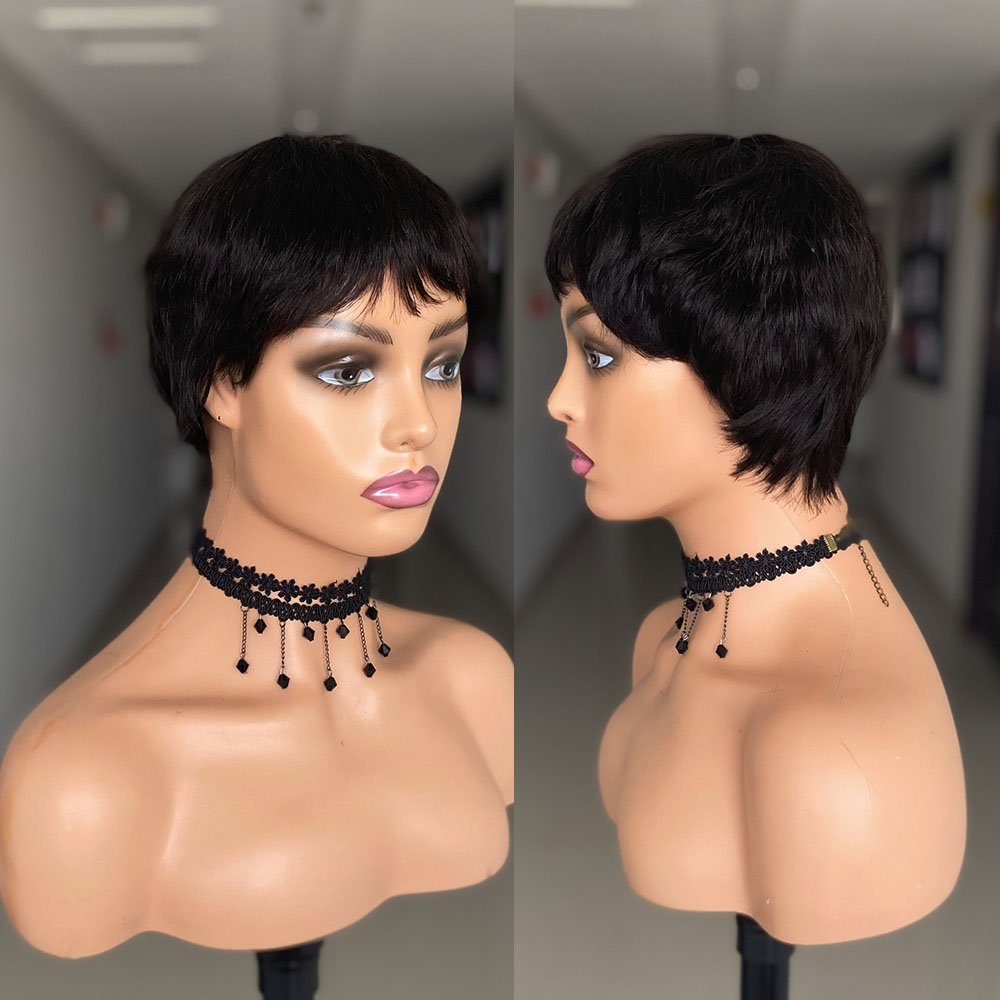 Короткие прямые парики из нату – обзор и цена Short Pixie Cut Wig Human Hair Cheap