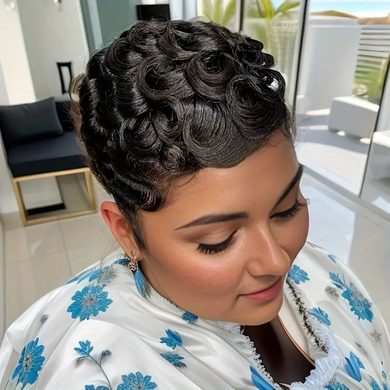 Короткий парик-пикси с кудрями – обзор и цена Short Pixie Cut Wig Human Hair Cheap
