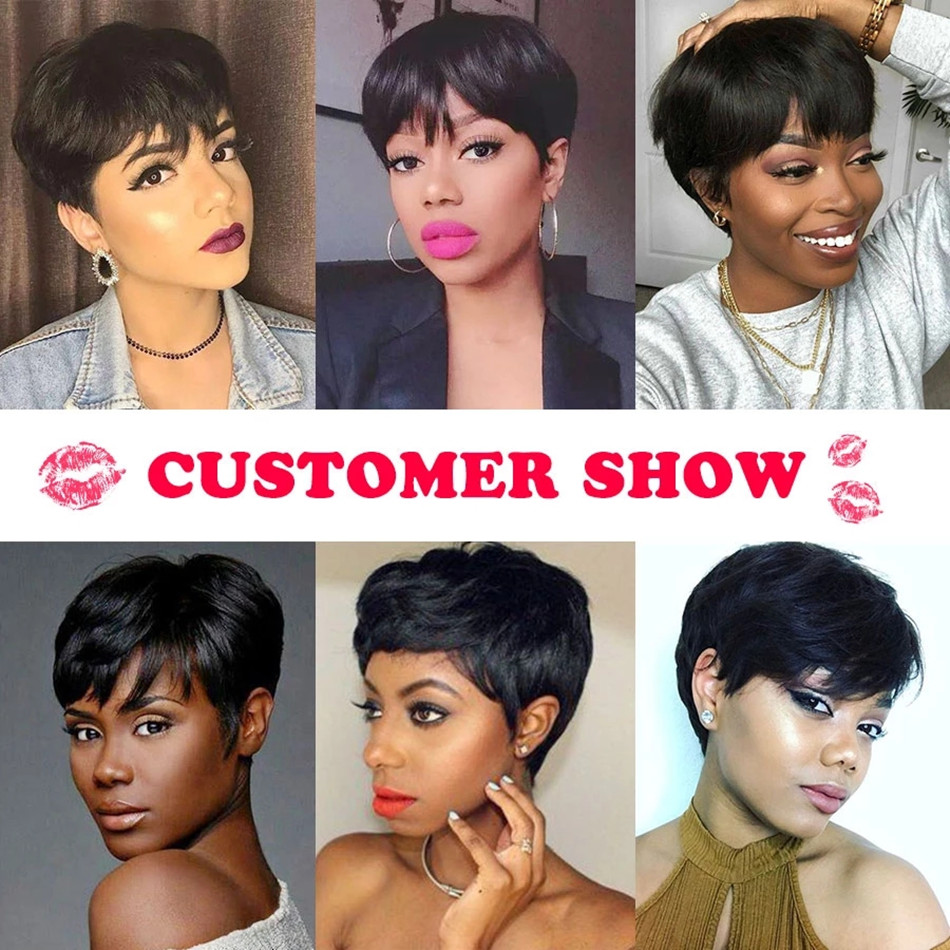 Короткий парик-пикси с кудрями – обзор и цена Short Pixie Cut Wig Human Hair Cheap