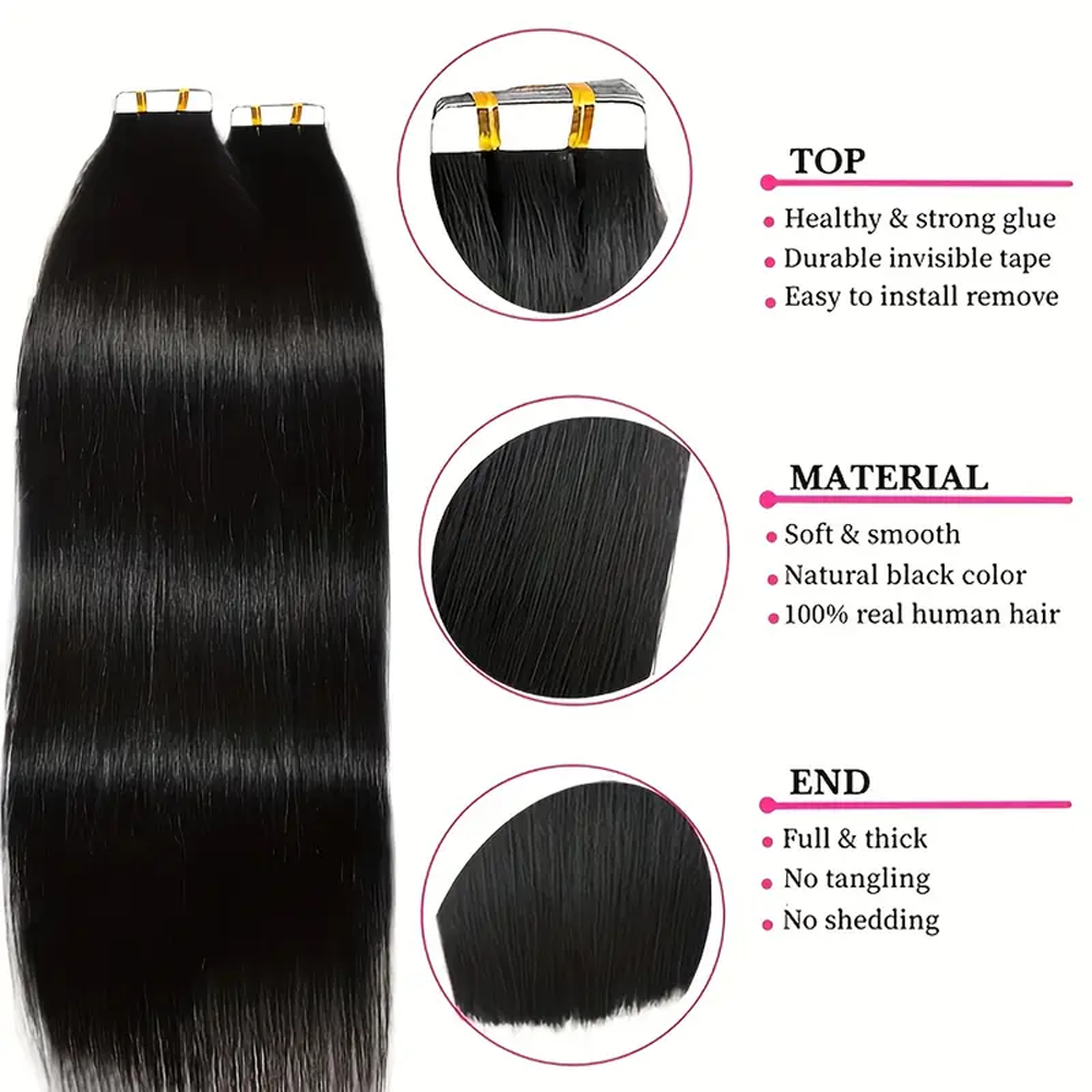 Лента для наращивания волос, п – обзор и цена Invisible Tape In Extensions Real Hair
