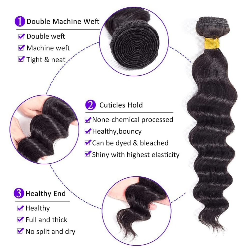 Наборы волос 30 дюймов: локоны – обзор и цена Deep Wave 3 Bundles With Closure