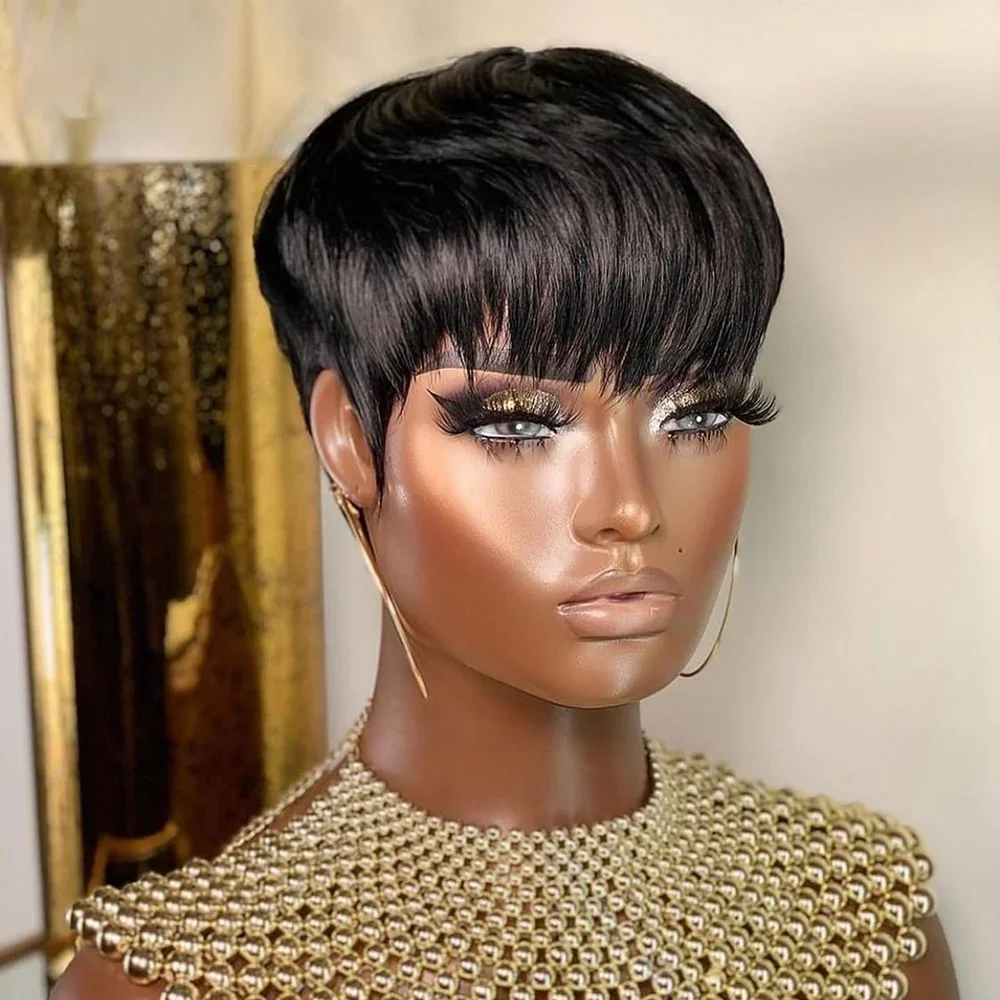 Короткий прямой парик Боб Пари – обзор и цена Short Pixie Cut Wig Human Hair Cheap