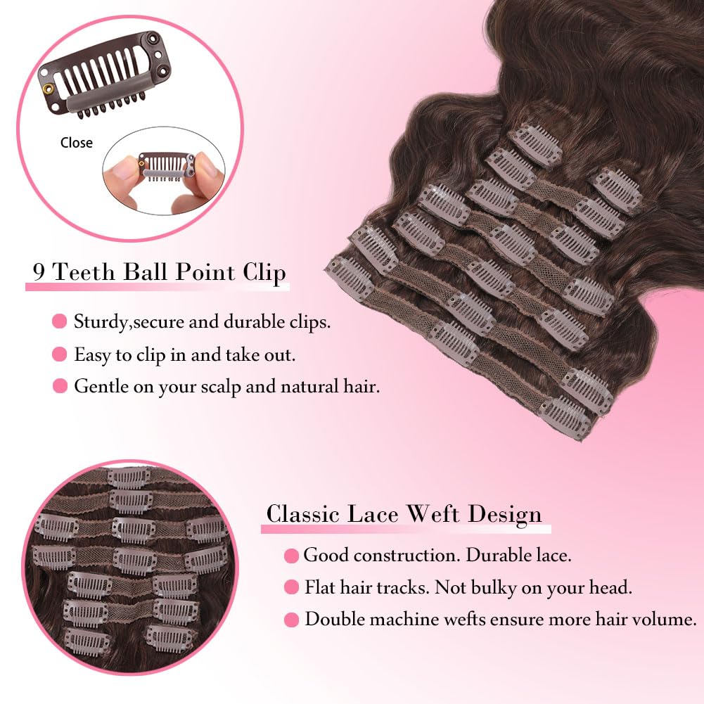 # 4 шоколадно-коричневых закол – обзор и цена Seamless Clip In Hair Extensions Human Hair