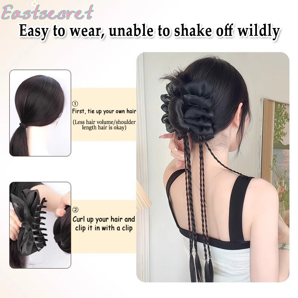 Черный бант, заколка для волос – обзор и цена Claw Clip Messy Bun Hair Piece