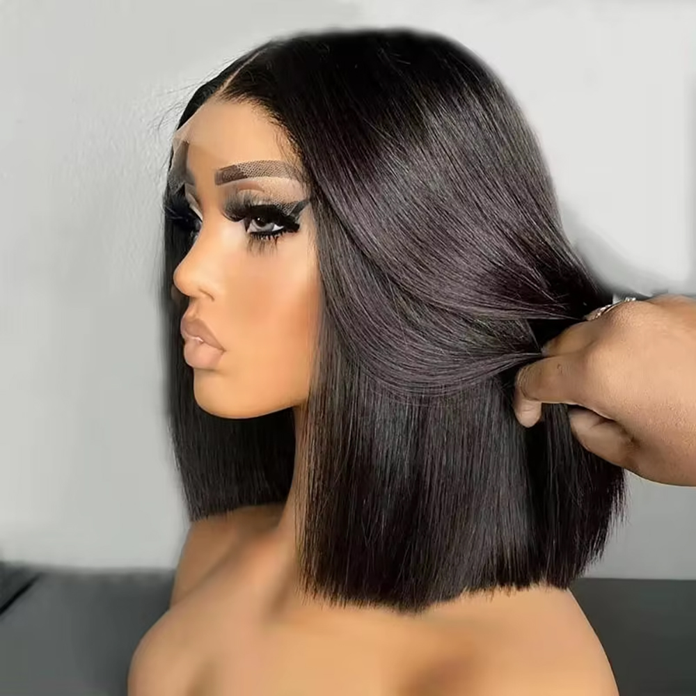 Бразильский прямой парик-боб 1 – обзор и цена Pre Parted 13X4 Lace Front Bob Wig