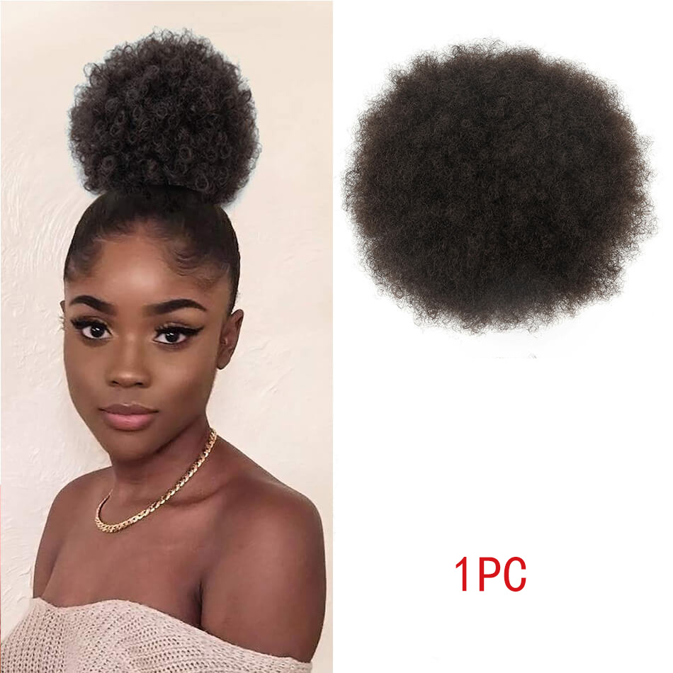 Афро-пушистый хвост на шнурке, – обзор и цена Drawstring Afro Curly Puff Ponytail