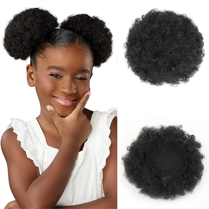 Синтетический афро-пуховик на  – обзор и цена Drawstring Afro Curly Puff Ponytail