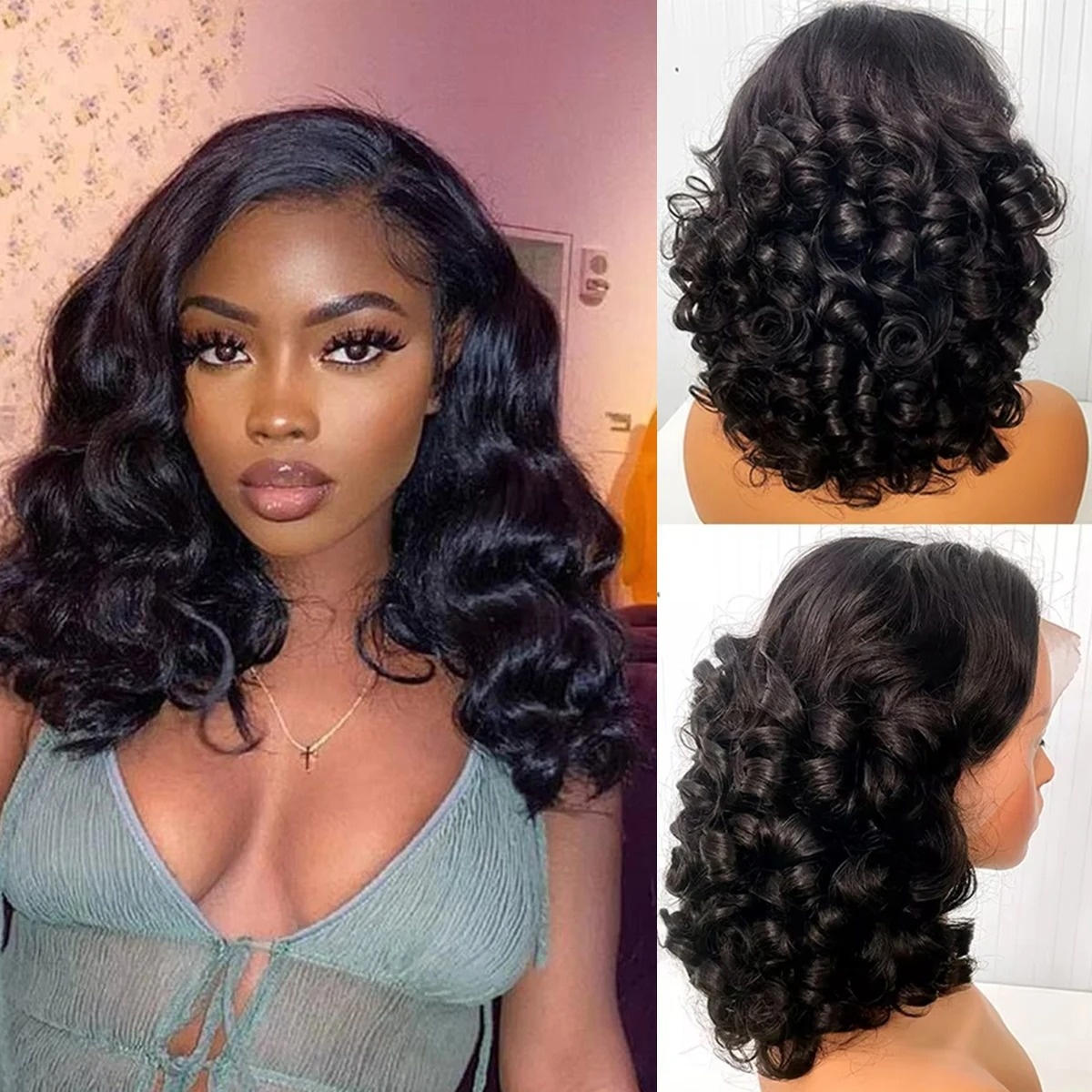 Черный короткий парик-каре с в – обзор и цена Pre Parted 13X4 Lace Front Bob Wig