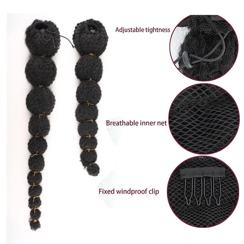 Накладной хвост-пучок в стиле  – обзор и цена Drawstring Afro Curly Puff Ponytail
