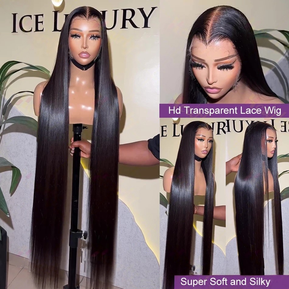 40-дюймовые прямые парики из н – обзор и цена Hd Lace Frontal Wig Human Hair Pre Plucked
