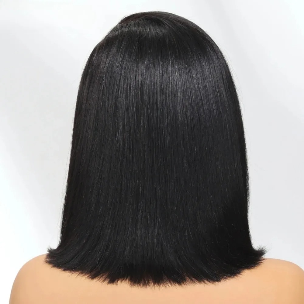 Черный короткий парик-каре с п – обзор и цена Pre Parted 13X4 Lace Front Bob Wig