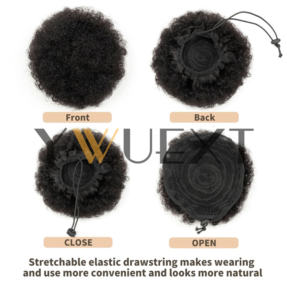 Накладной афро-пучок на резинк – обзор и цена Drawstring Afro Curly Puff Ponytail