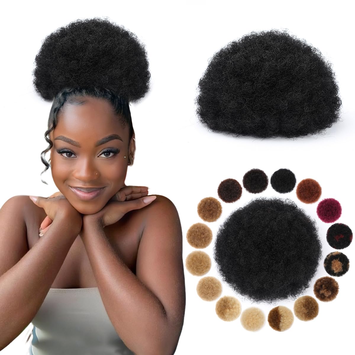 Синтетический афро-пучок на шн – обзор и цена Drawstring Afro Curly Puff Ponytail