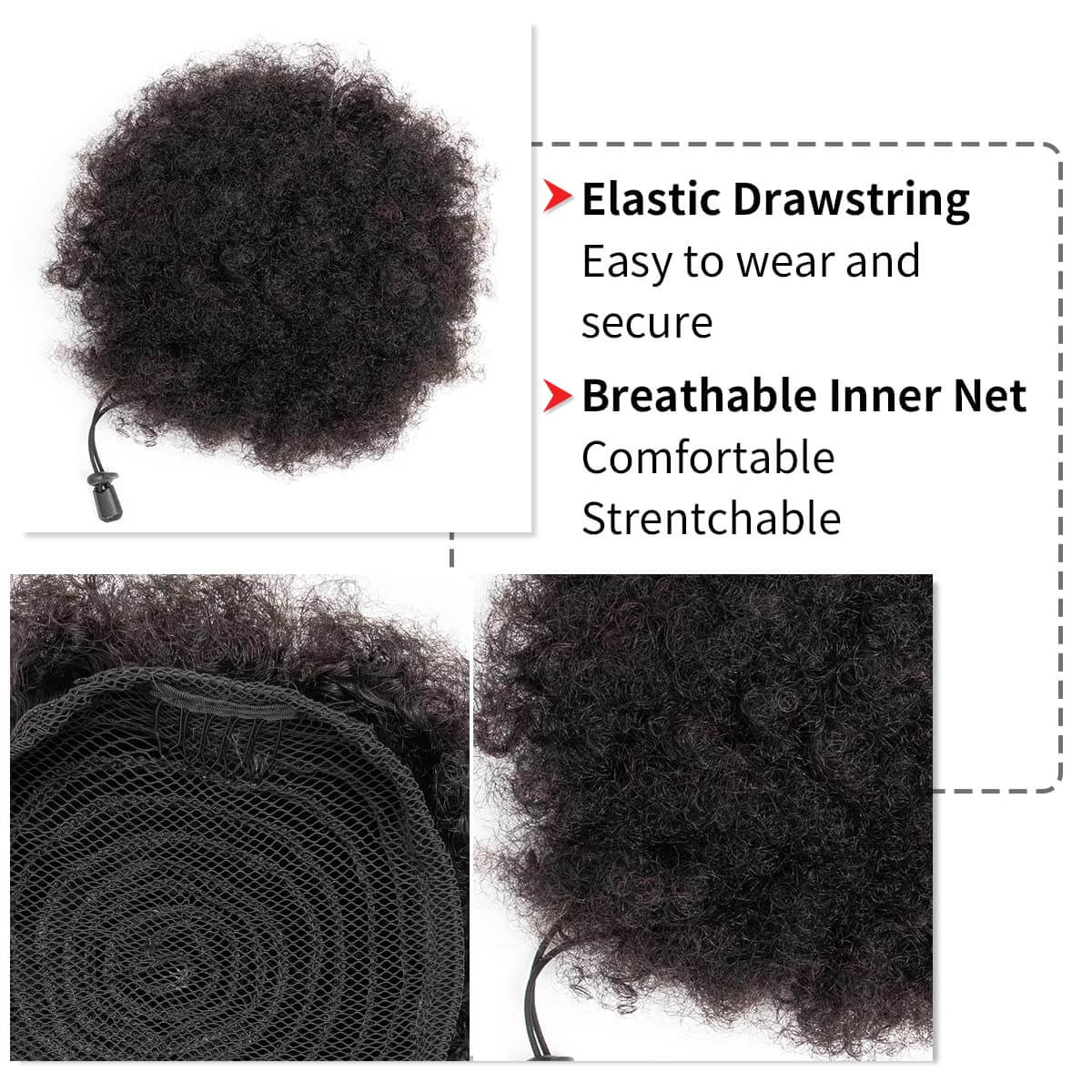 Синтетический афро-пучок на шн – обзор и цена Drawstring Afro Curly Puff Ponytail