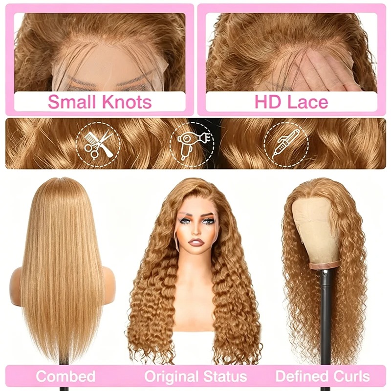 34 38 дюймов медовый блондин п – обзор и цена Hd Lace Frontal Wig Human Hair Pre Plucked