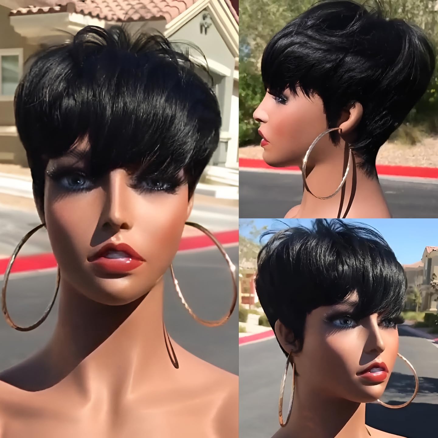 Короткие парики из натуральных – обзор и цена Short Pixie Cut Wig Human Hair Cheap