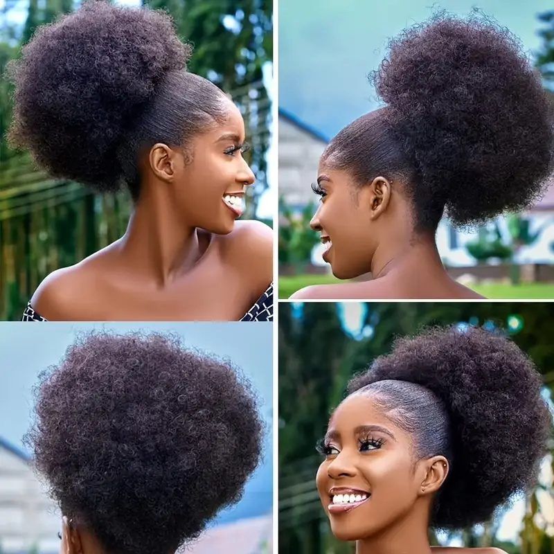 1 шт. женский 10-дюймовый афро – обзор и цена Drawstring Afro Curly Puff Ponytail