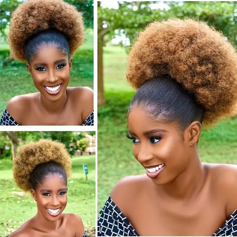 1 шт. женский 10-дюймовый афро – обзор и цена Drawstring Afro Curly Puff Ponytail