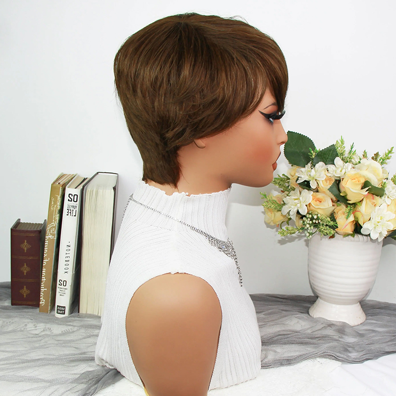 Шоколадно-коричневый парик-пик – обзор и цена Short Pixie Cut Wig Human Hair Cheap