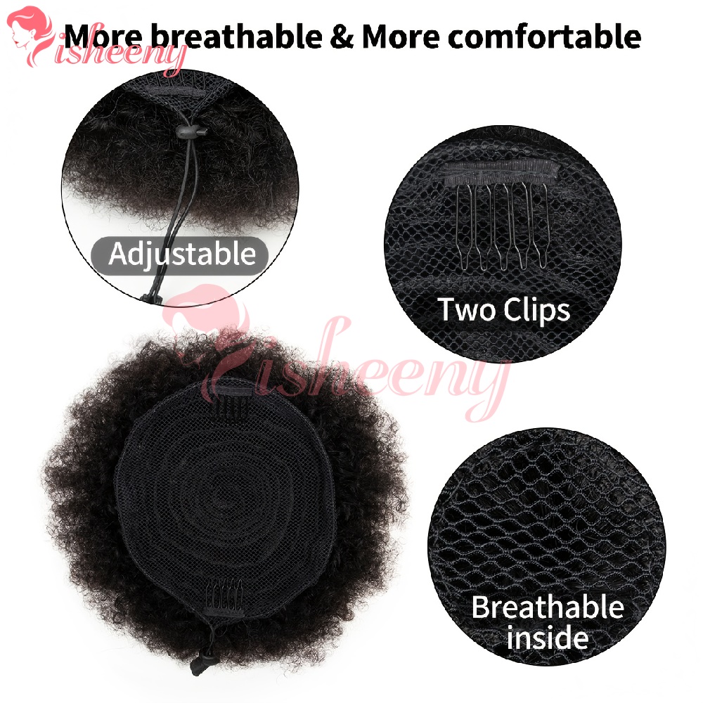 Isheeny Кудрявый афро-пучок на – обзор и цена Drawstring Afro Curly Puff Ponytail