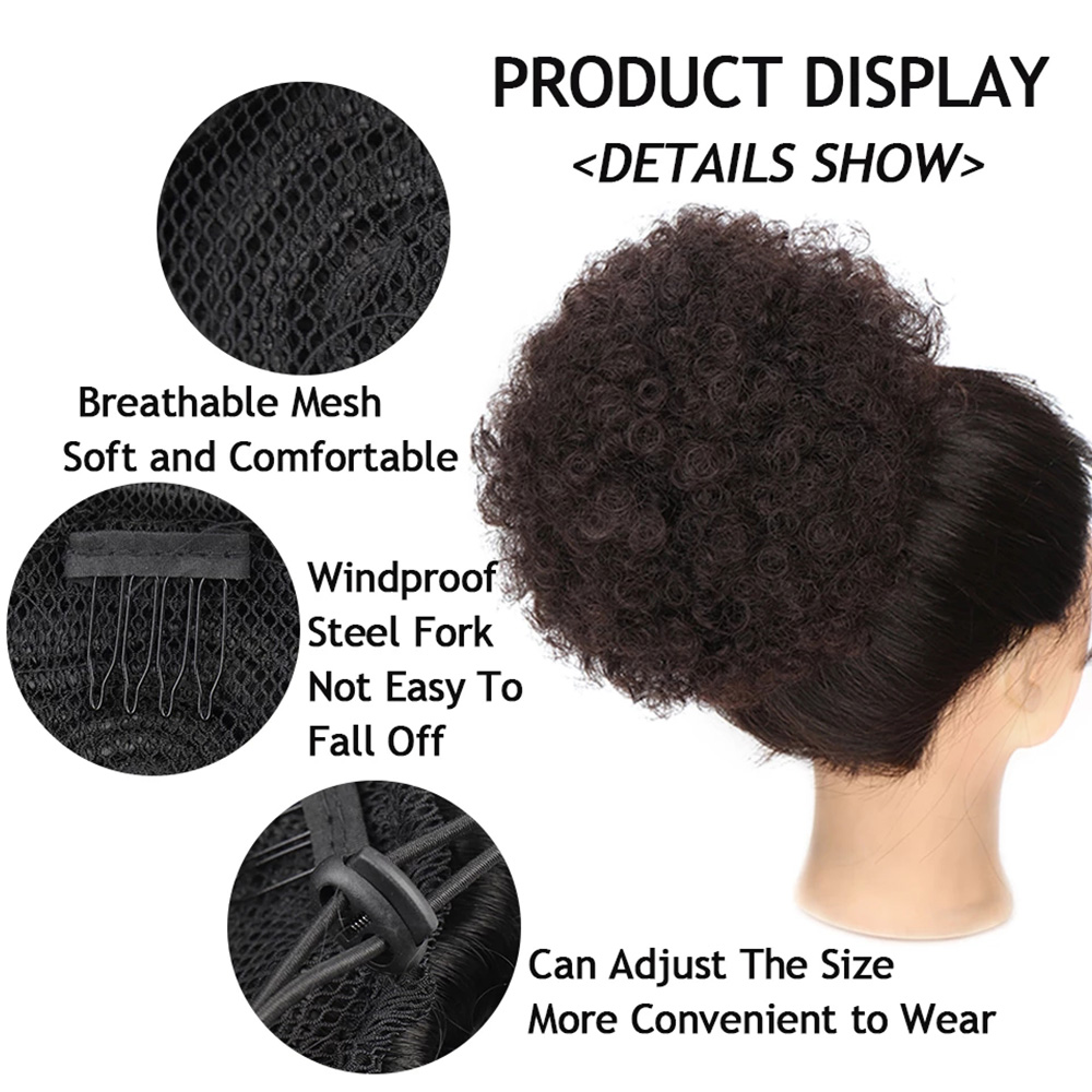 Синтетические 10-дюймовые боль – обзор и цена Drawstring Afro Curly Puff Ponytail