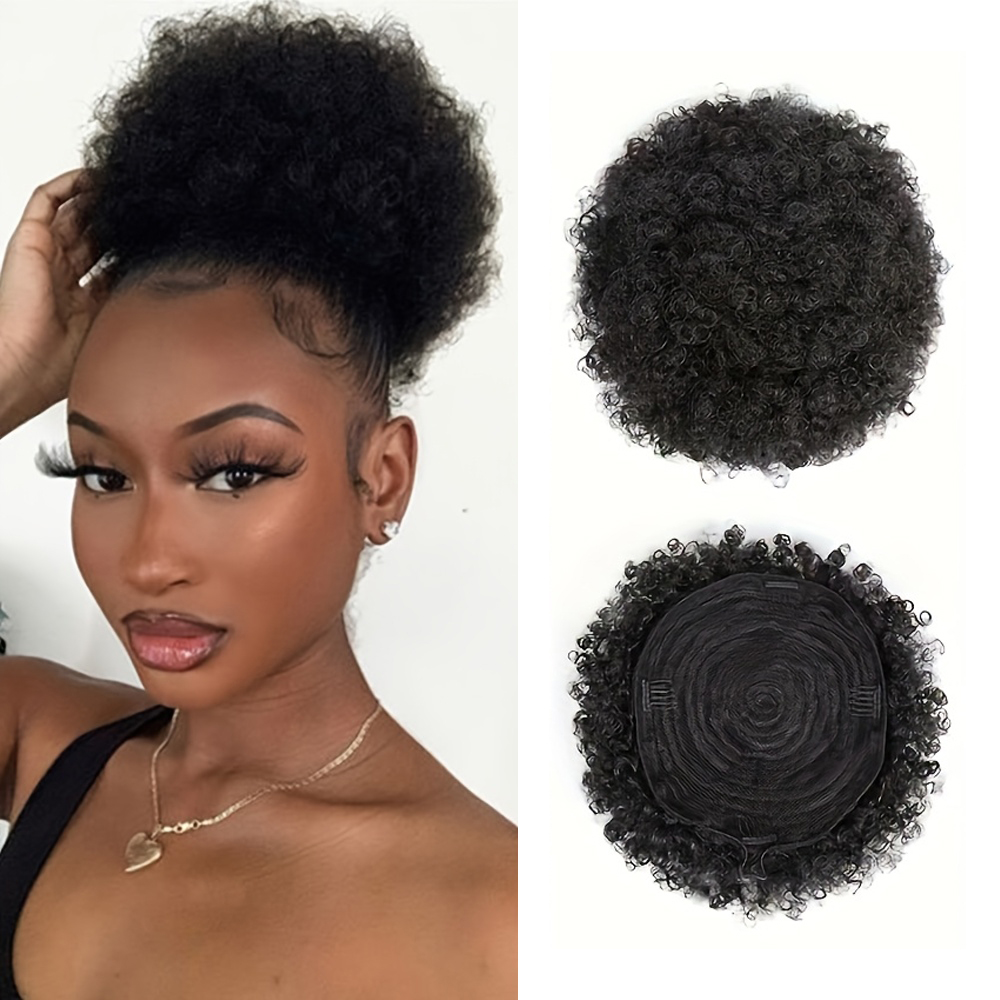Афро-кудрявые пышные 100% чело – обзор и цена Drawstring Afro Curly Puff Ponytail
