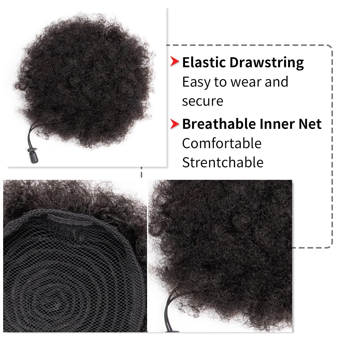 Афро-кудрявые пышные 100% чело – обзор и цена Drawstring Afro Curly Puff Ponytail